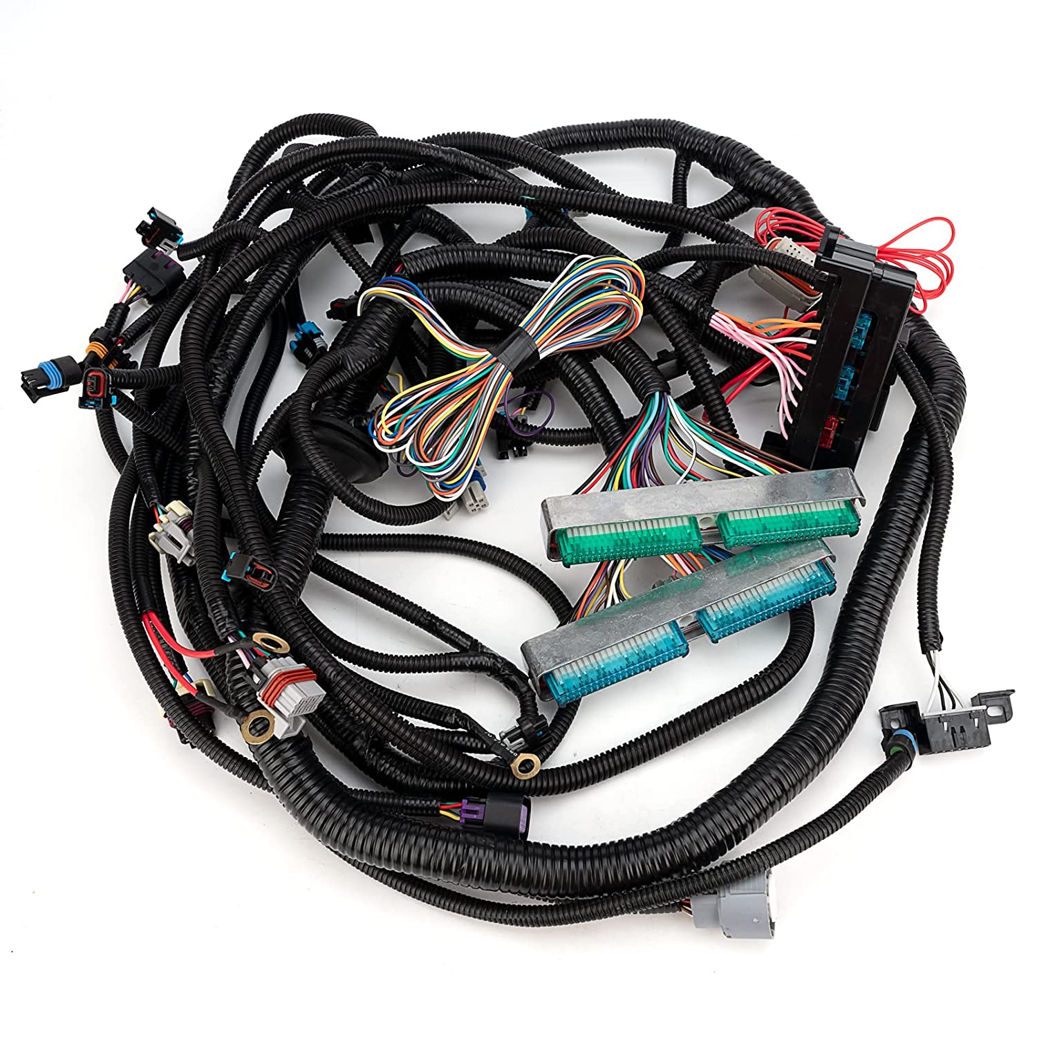 4L80E DBW Engine Wiring Harness Standalone for 2003-2007 Compatible with Drive by Wire LS Engines 4.8 5.3 6.0 Green/Blue PCM & MULTEC/Delphi Fuel Injector