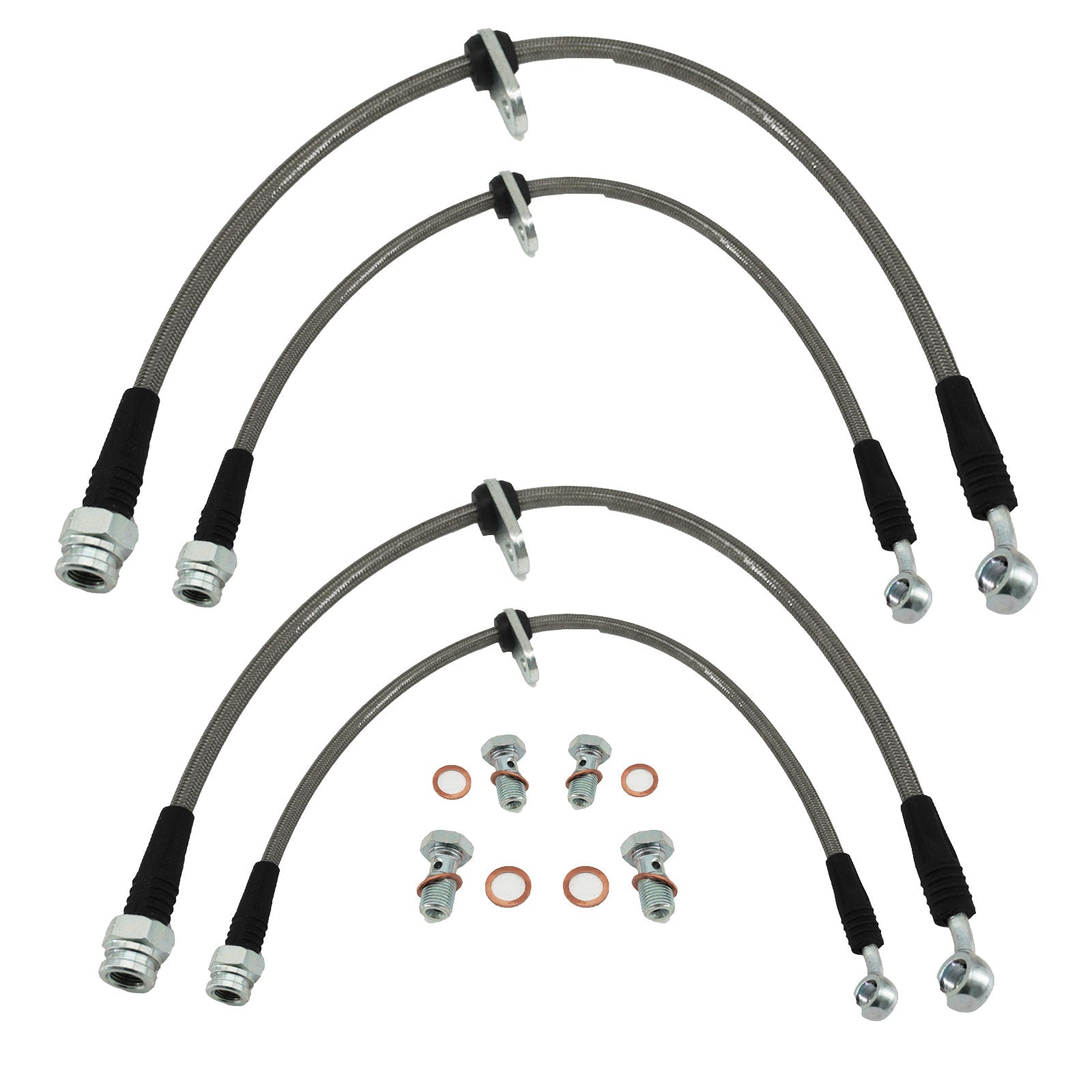 Stainless Steel Front and Rear Brake Line Kit for 96-00 Honda Civic w/ rear disc