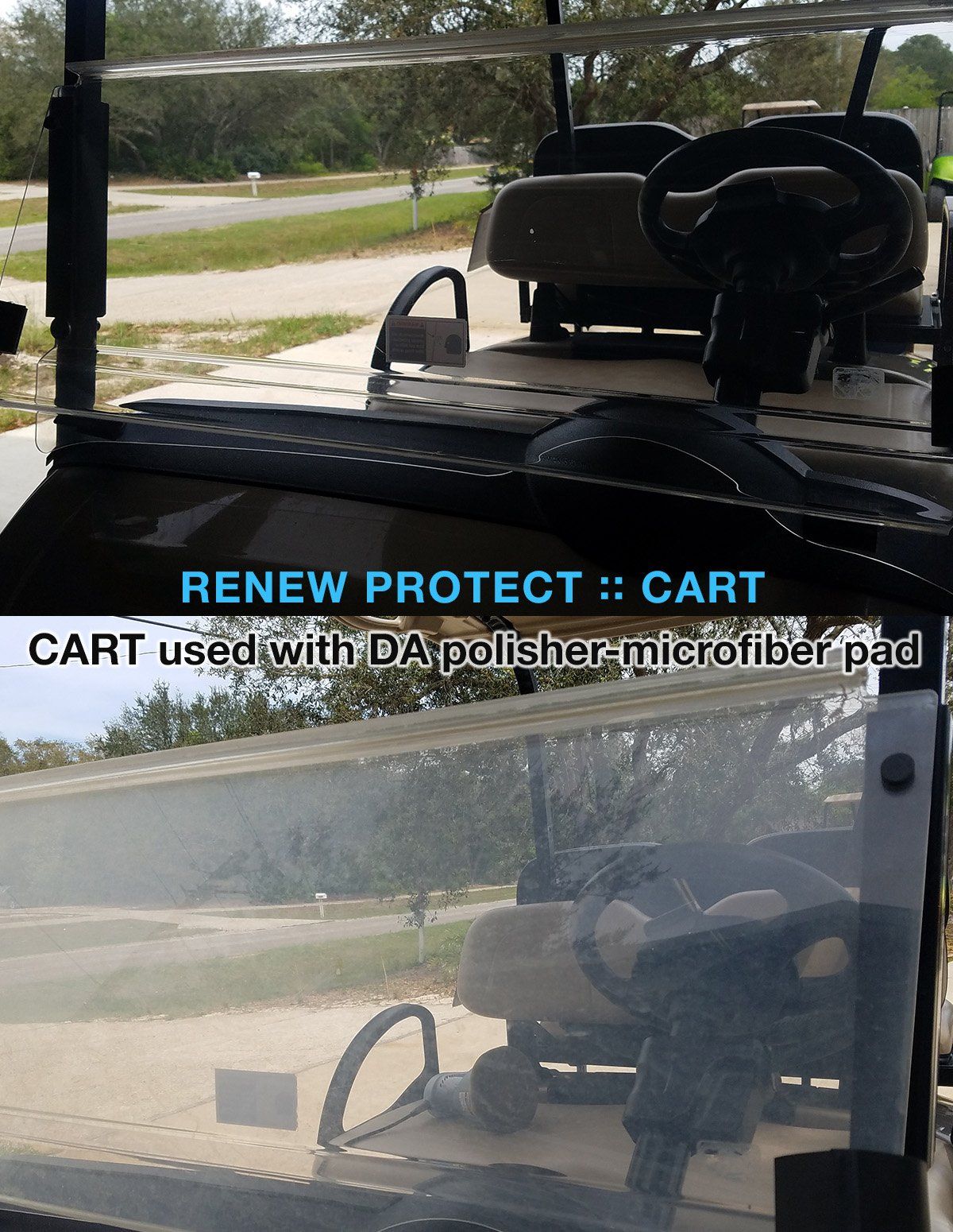 GOLF CART & RV - Ceramic-Hybrid Compound, Polish, Sealer ONE-STEP for Golf Carts, RVs, UTV, ATV - Panels & Clear Acrylic Windscreens