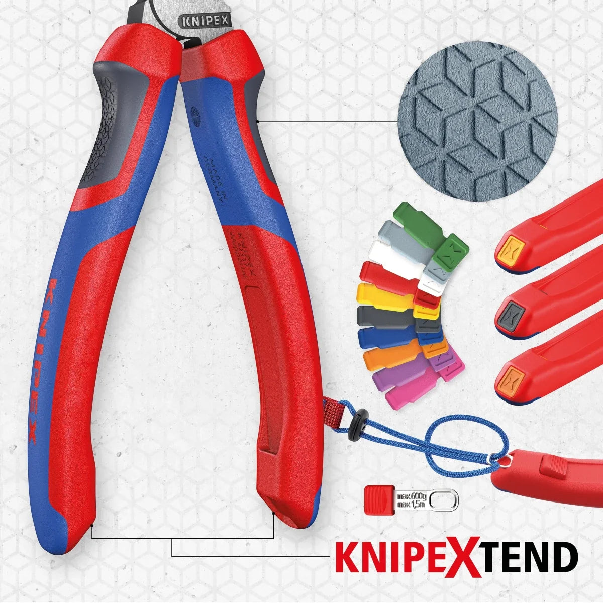 KNIPEX 87 02 180 Cobra 7 1/4" High-Tech Water Pump Pliers with KNIPEXTEND Comfort Grips