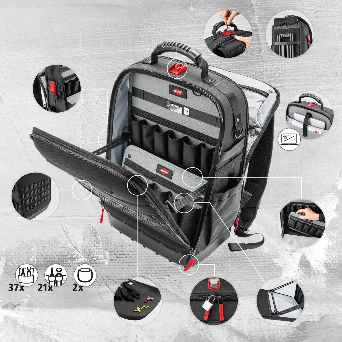 Knipex Modular X18 Tool Backpack 00 21 50 LE