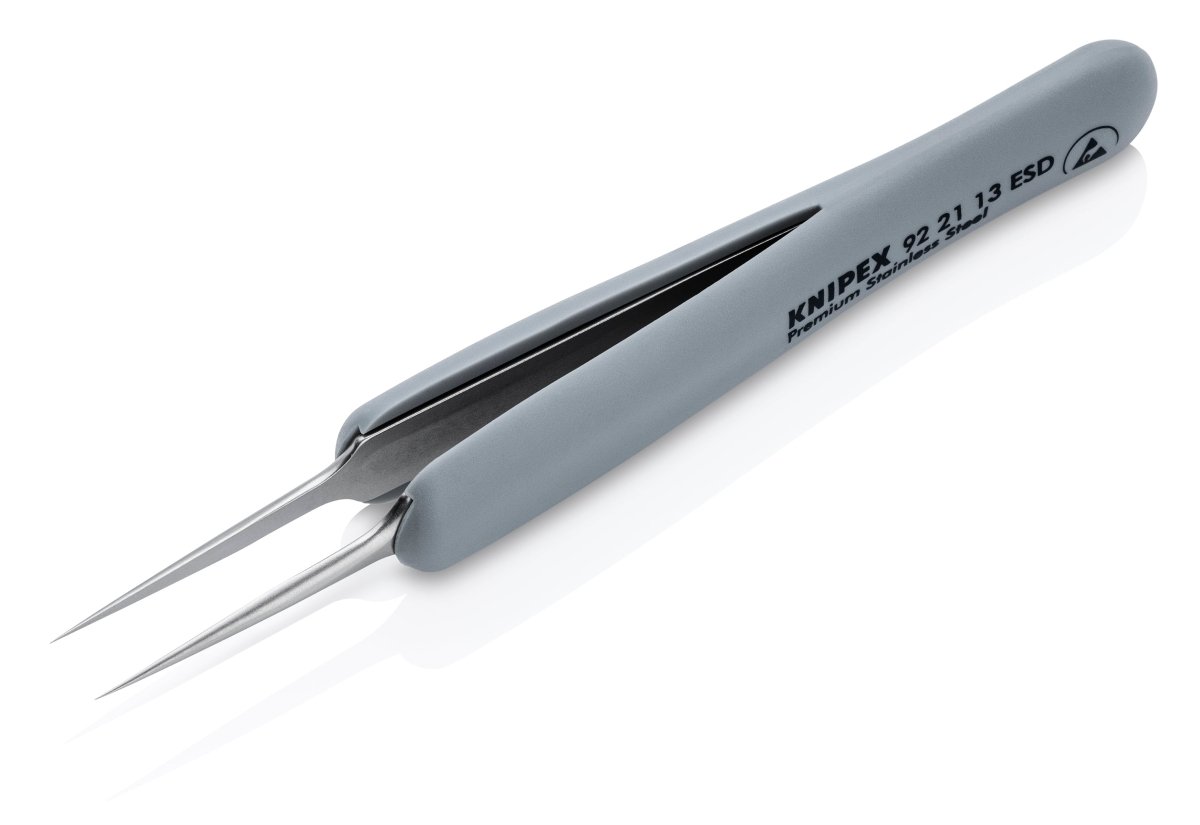 Knipex Stainless Needle Point Tips Precision Tweezers ESD 3 3/4" 92 21 13 ESD