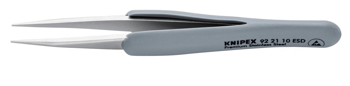 Knipex Stainless Steel Pointed Tips Precision Tweezers ESD 5 1/4" 92 21 10 ESD