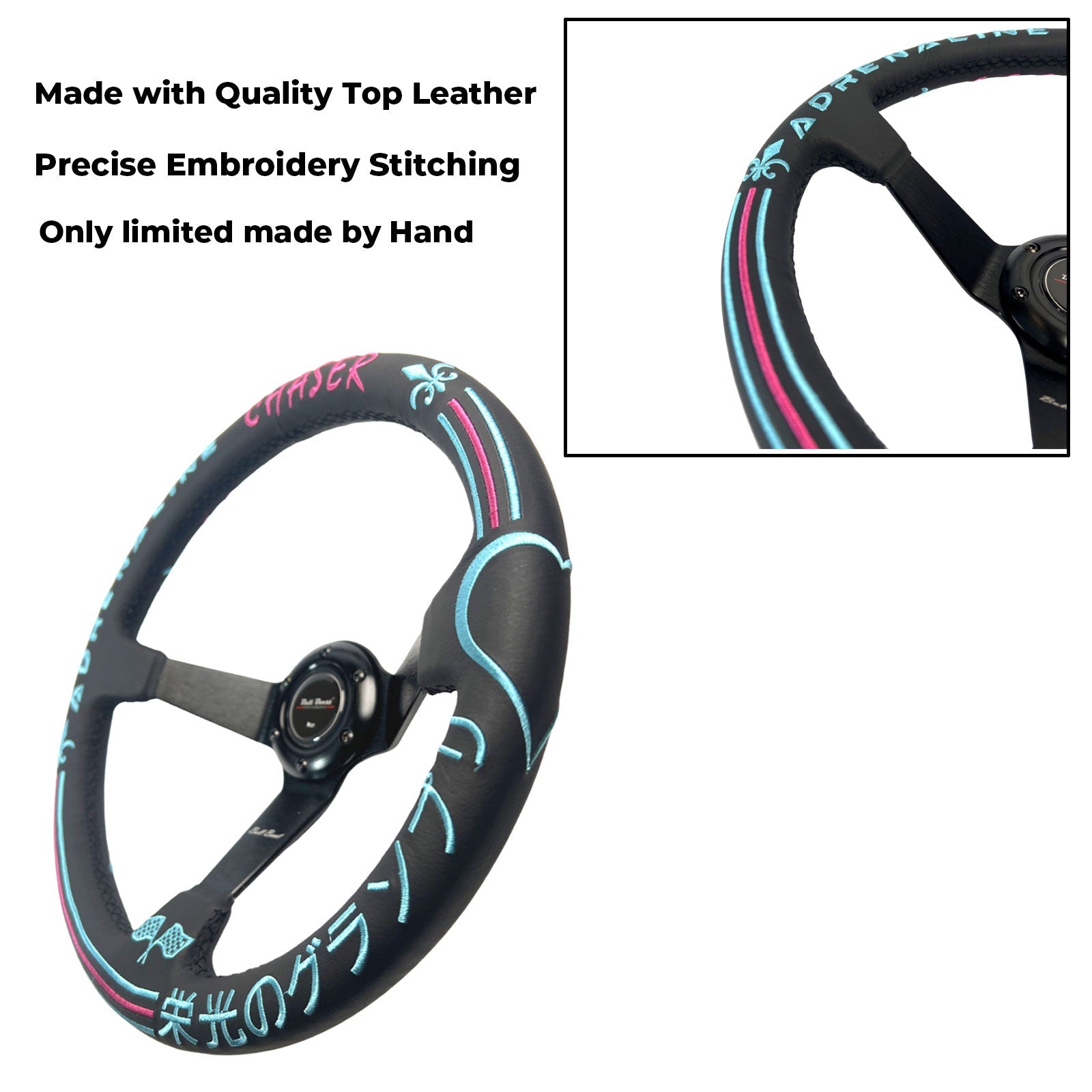 Leather 350mm Steering Wheel + Hub Kit For Nissan Datsun 280Z 260Z 240Z 620 510 C10