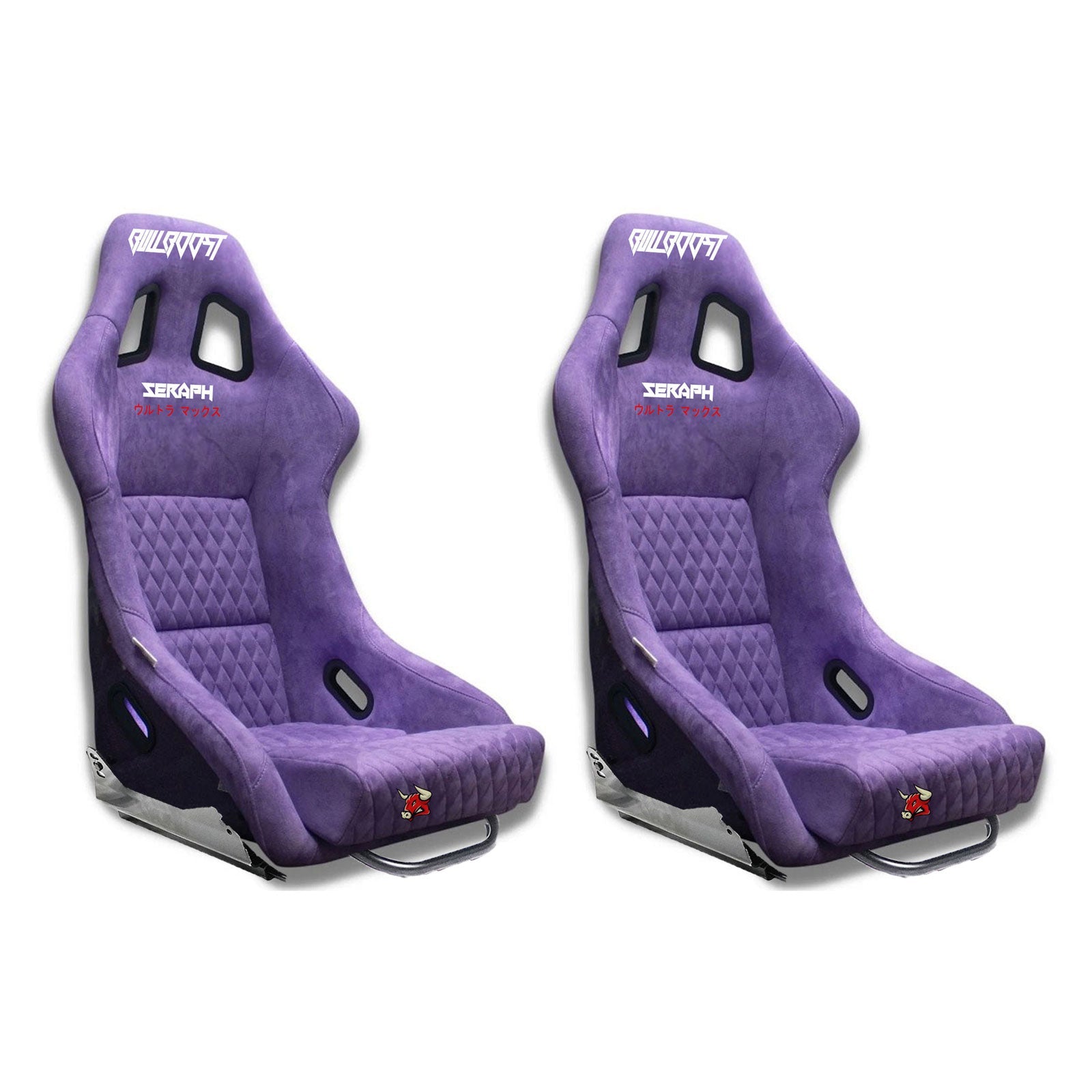 Bull Boost Adjustable Racing Lowered Ultra Max Bucket Seat w/ Seat Rails