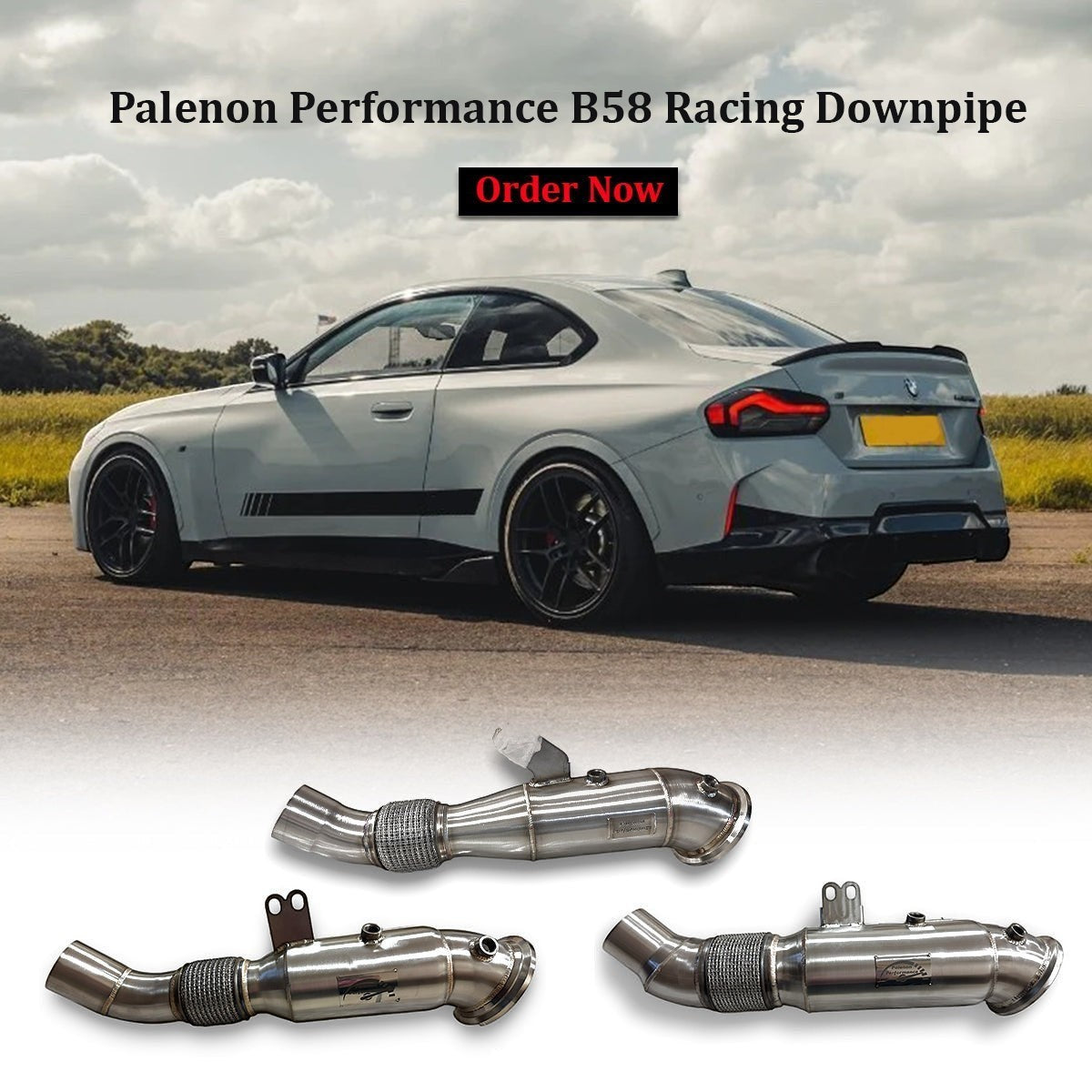 Supra & BMW B58 Racing Downpipe - M340i, M440i, M240i, 340i, 440i, 540i, 640i, 740i, X3, X4, X5, X6, X7 | Palenon Performance