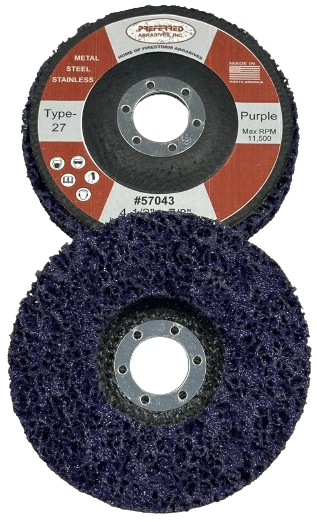 Preferred Abrasives Flex-N-Strip Wheels Type 27 4.5 x 7/8 Purple Grit 57043