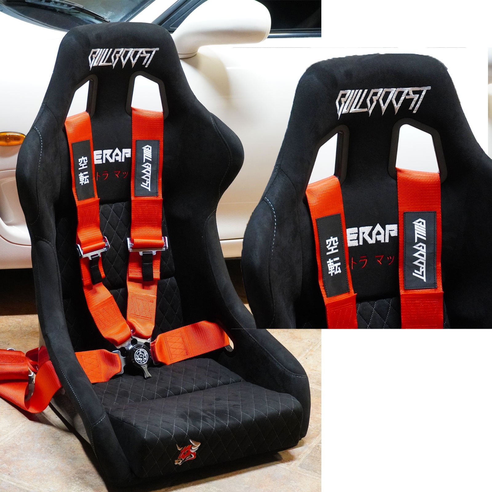 Bull Boost Universal 4 Point Camlock Quick Release Racing Seat Belt Harness