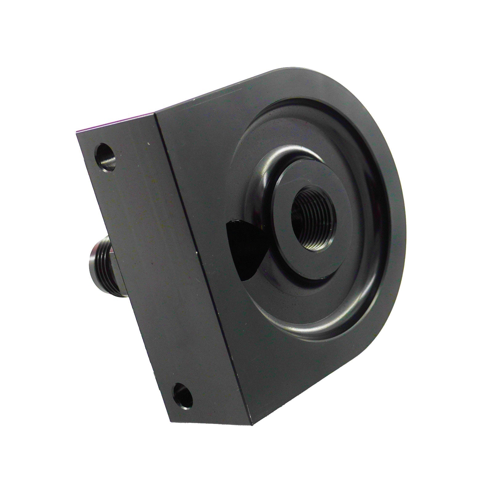 Billet Remote Oil Filter Relocation Mounting Bracket -10 AN with Pressure Port