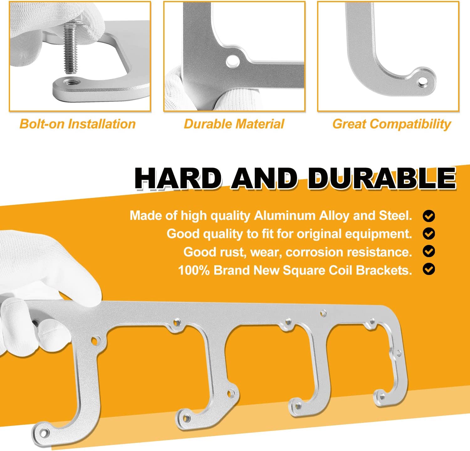 5.3L LS Square Coil Brackets Valve Cover For D581 D514A D510C 12558693 LSX Swap Truck LS1 LS3 LS2 LQ4 LQ9 LS6 L92 L99 L33 LR4