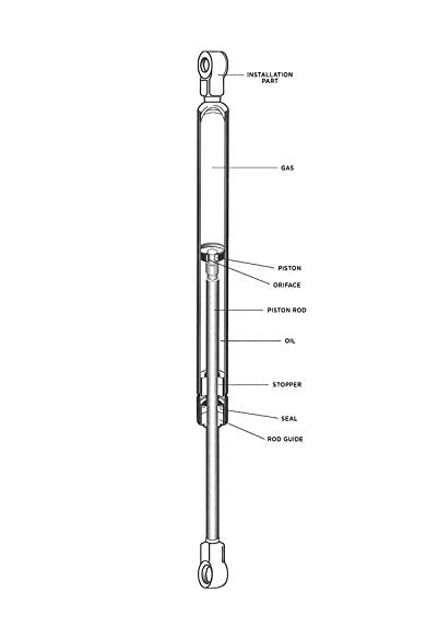 Tokico Y2247 Universal Gas Spring Hood or Trunk shock 16.25" end to end