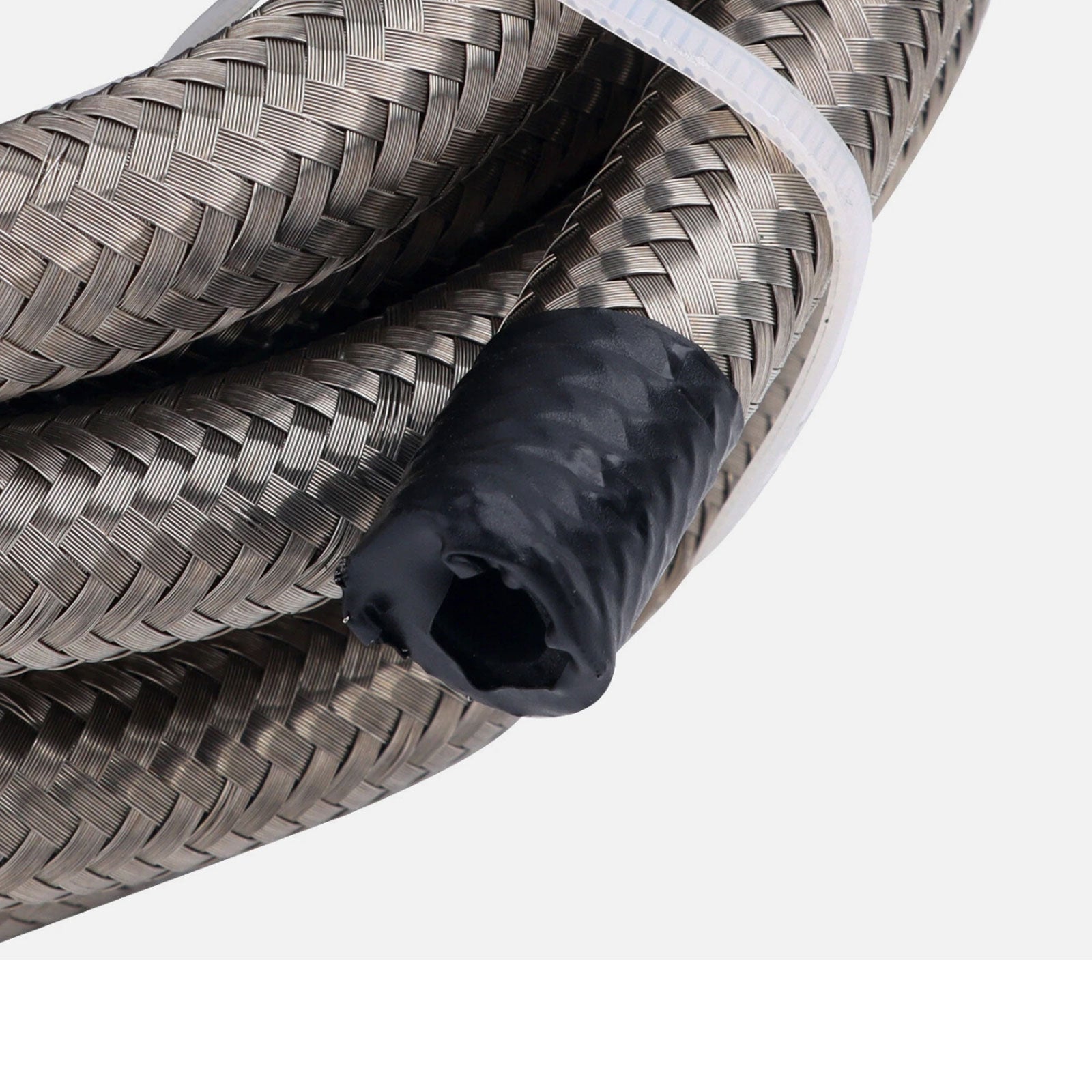 Silver Fuel Hose Oil Gas Air Line AN6-AN8-AN10 Stainless Steel Braided BOOSTED