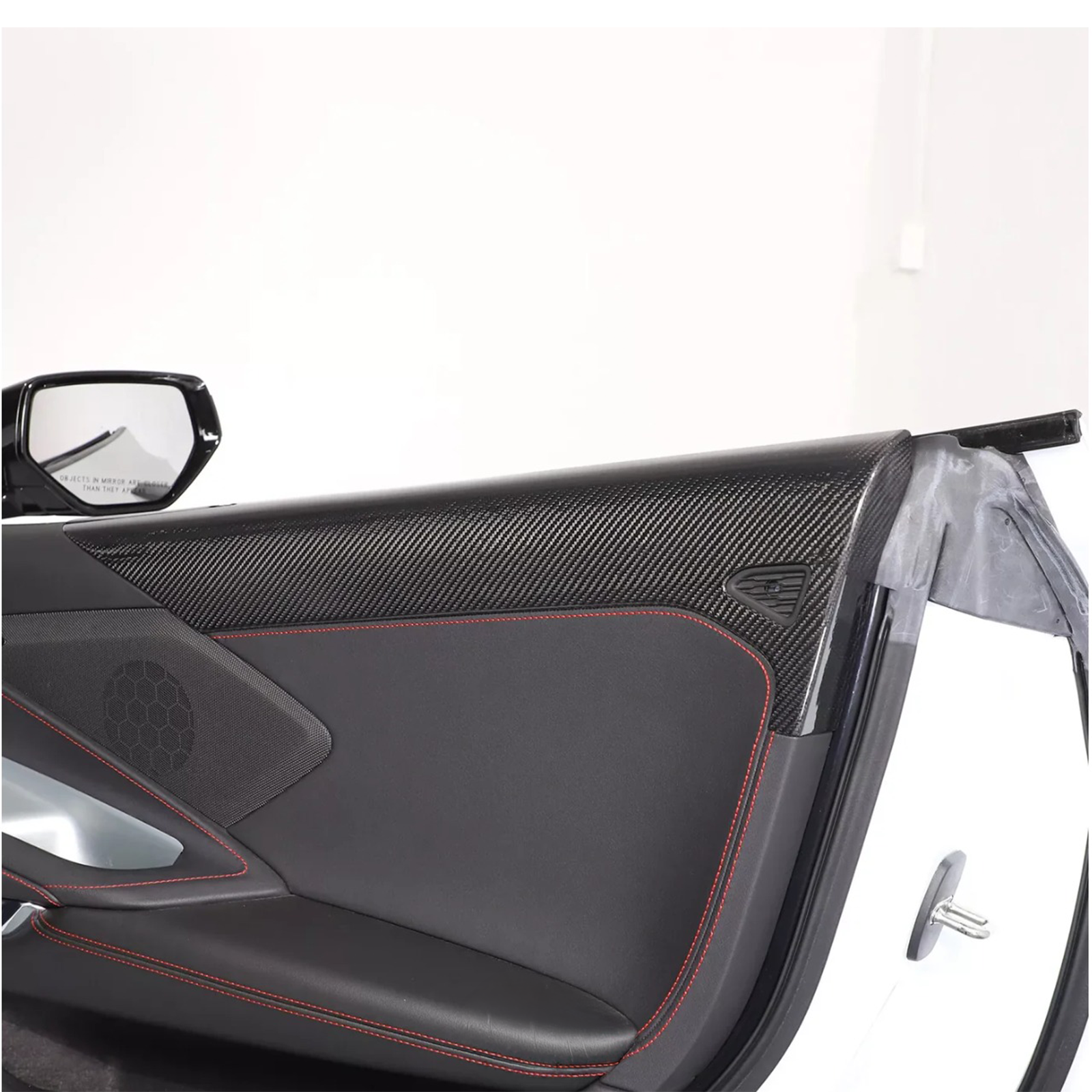 Carbon Fiber Interior Door Upper Panel Trim Cover for Chevrolet Corvette C8