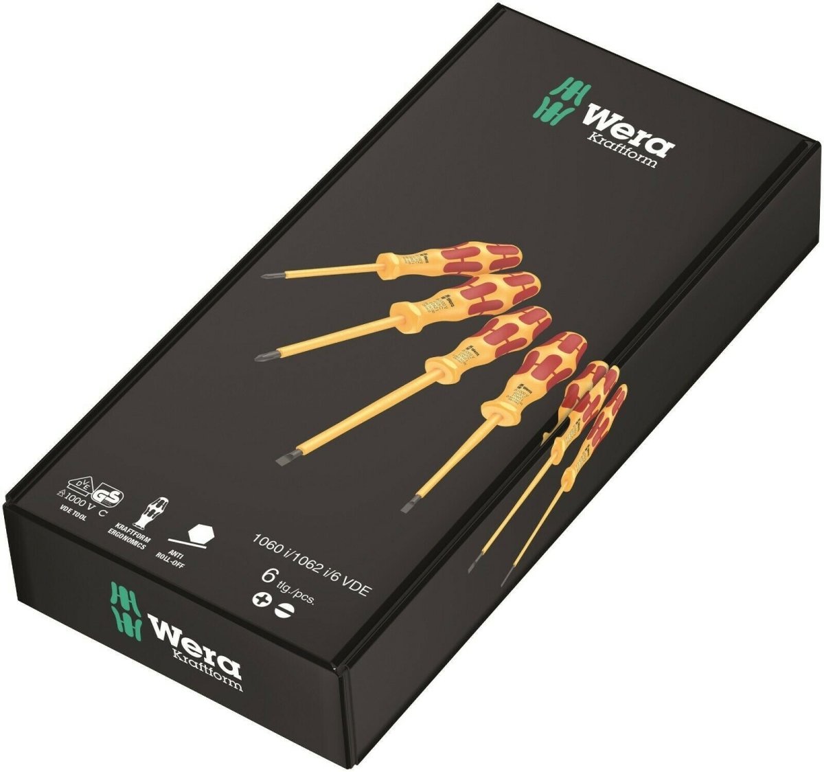 Wera 1060 i/1062 i/6 Kraftform VDE Screwdriver Set 6 Pieces 05051575001