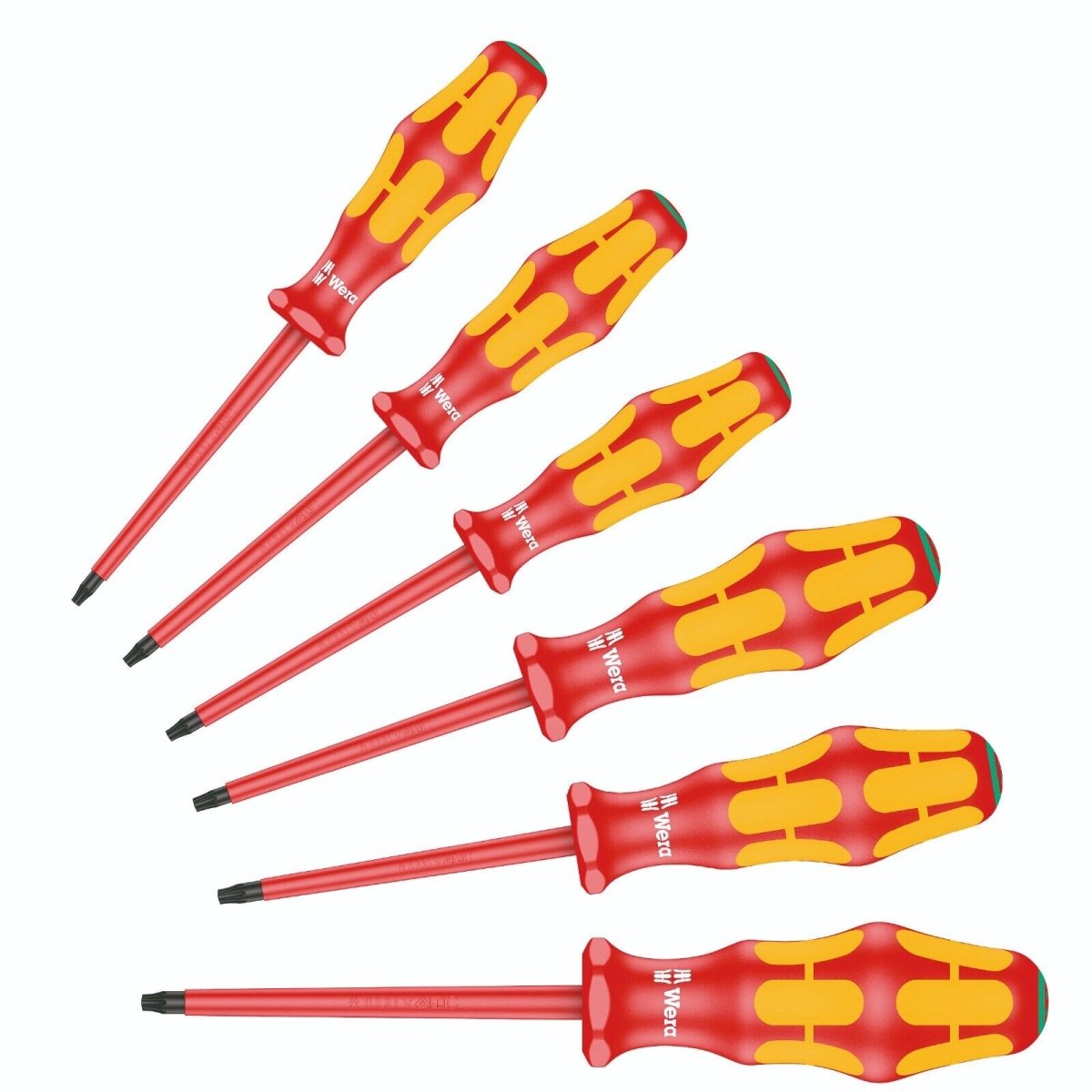 Wera 167 i/6 Kraftform VDE Insulated TORX® Screwdriver Set 6 Pieces 05133356001