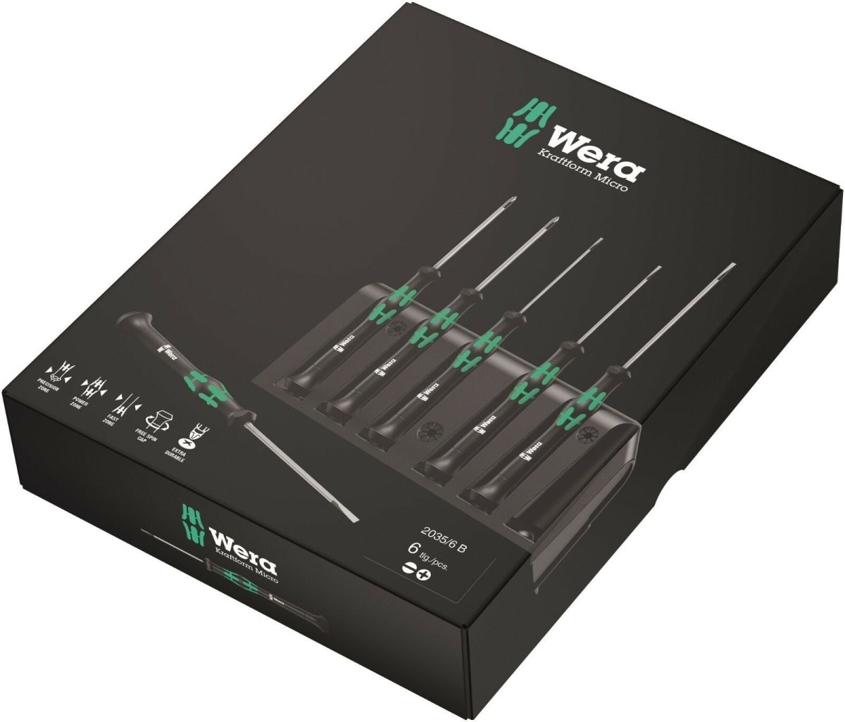 Wera 2035/6 B Micro Precision Screwdriver Set With Rack 05118152001