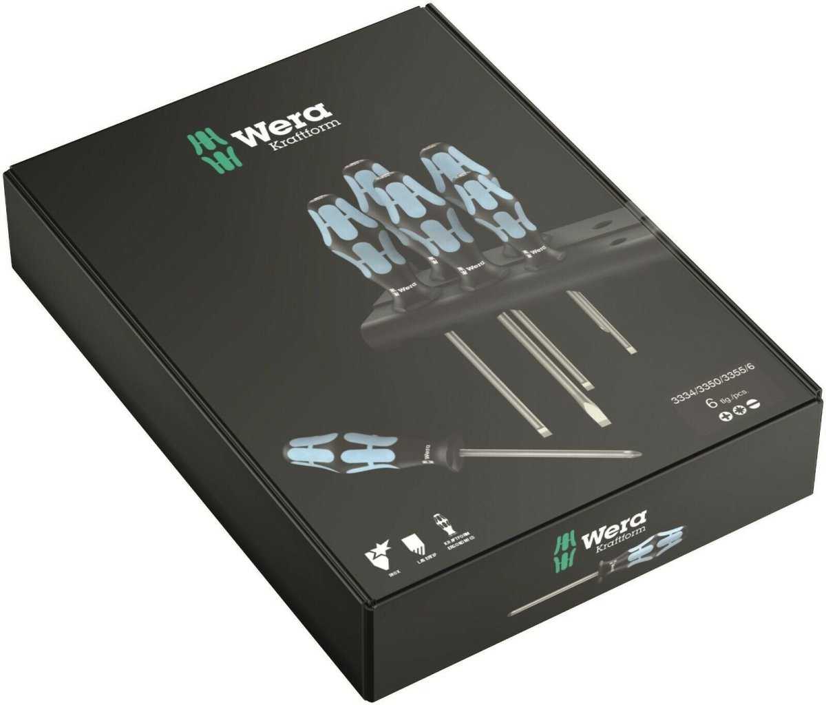 Wera 3334/3350/3355/6 Stainless Steel Screwdriver Set 6 Piece 05032063001
