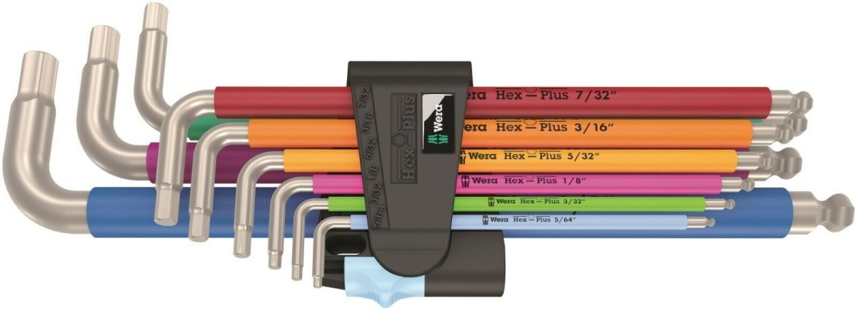 Wera 3950/9 Hex-Plus Multicolor Stainless 1 L-Key Set SAE 05022860001