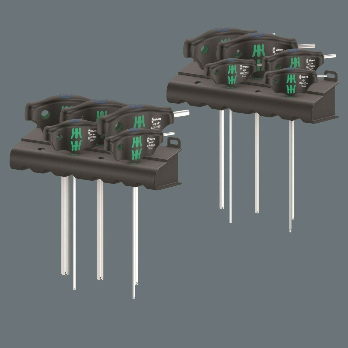 Wera 454/10 HF Set 1 Hex Plus T-Handle Screwdriver Set With Rack SAE 05023451001