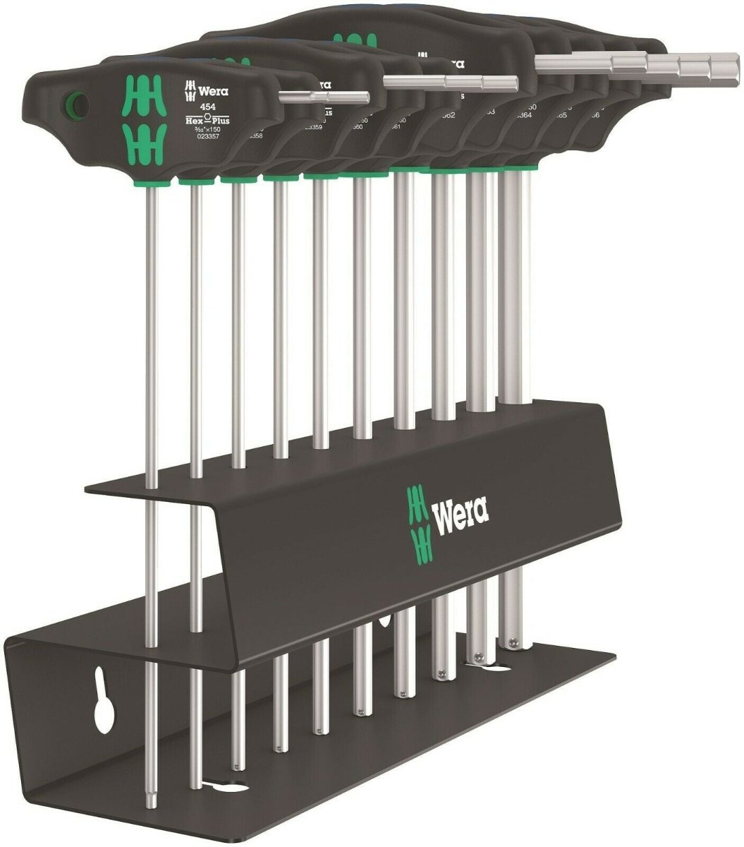 Wera 454/10 HF Set 2 Hex-Plus T-Handle Screwdriver Set 7 Piece SAE 05023454001