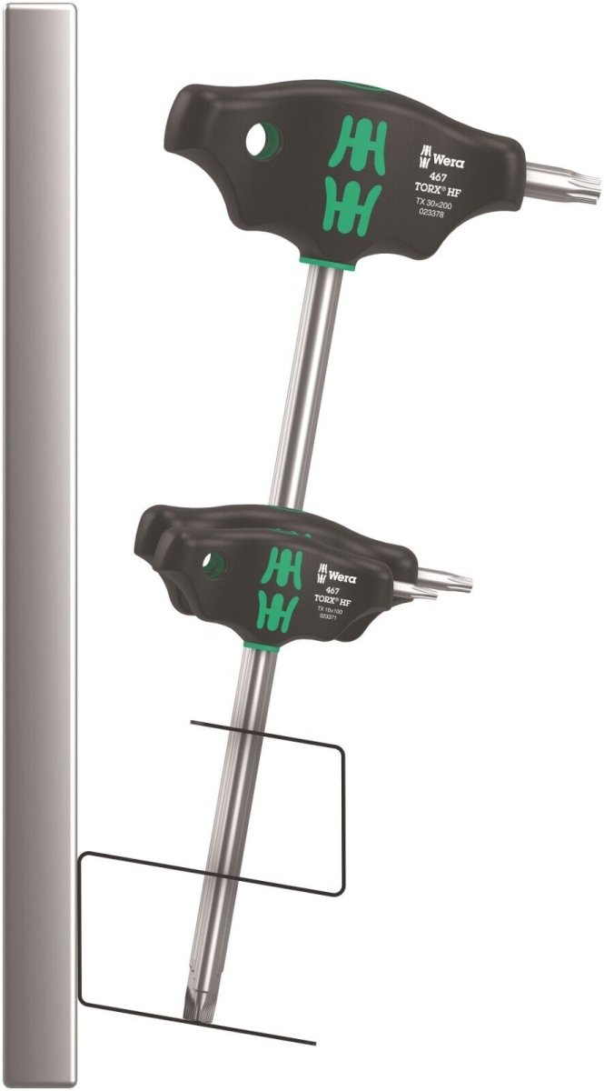 Wera 467/7 HF Set 2 TORX® T-Handle Screwdriver Set With Rack 7 Piece 05023456001
