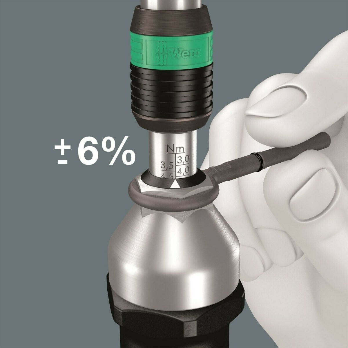 Wera 7442 Adjustable Pistol Grip Torque Screwdriver 3 - 6 Nm 1/4" 05074702001