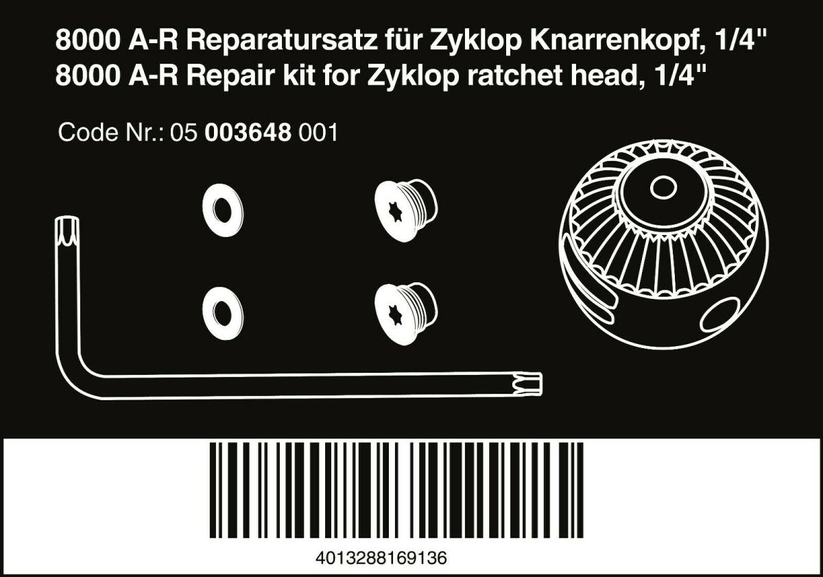 Wera 8000 A-R Zyklop Socket Wrench Repair Kit 1/4" 05003648001