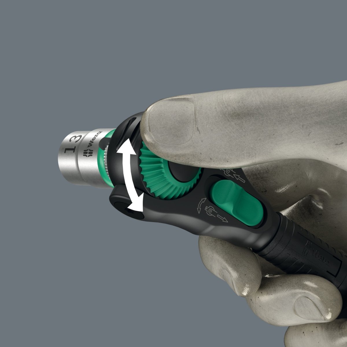 Wera 8000 B Black Edition Zyklop Speed Ratchet Wrench 3/8" Drive 05135881001
