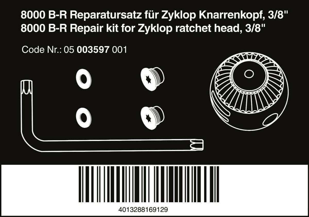 Wera 8000 B-R Zyklop Socket Wrench Repair Kit 3/8" 05003597001