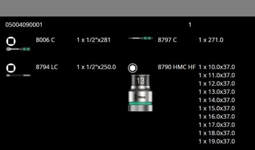Wera 8006 SC 1 Zyklop Hybrid Ratchet Set 1/2" Drive Metric 05004090001