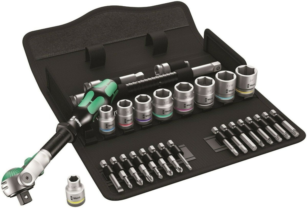 Wera 8100 SB 9 Zyklop Speed Ratchet Set 3/8" Drive SAE 28 Piece 05004049001
