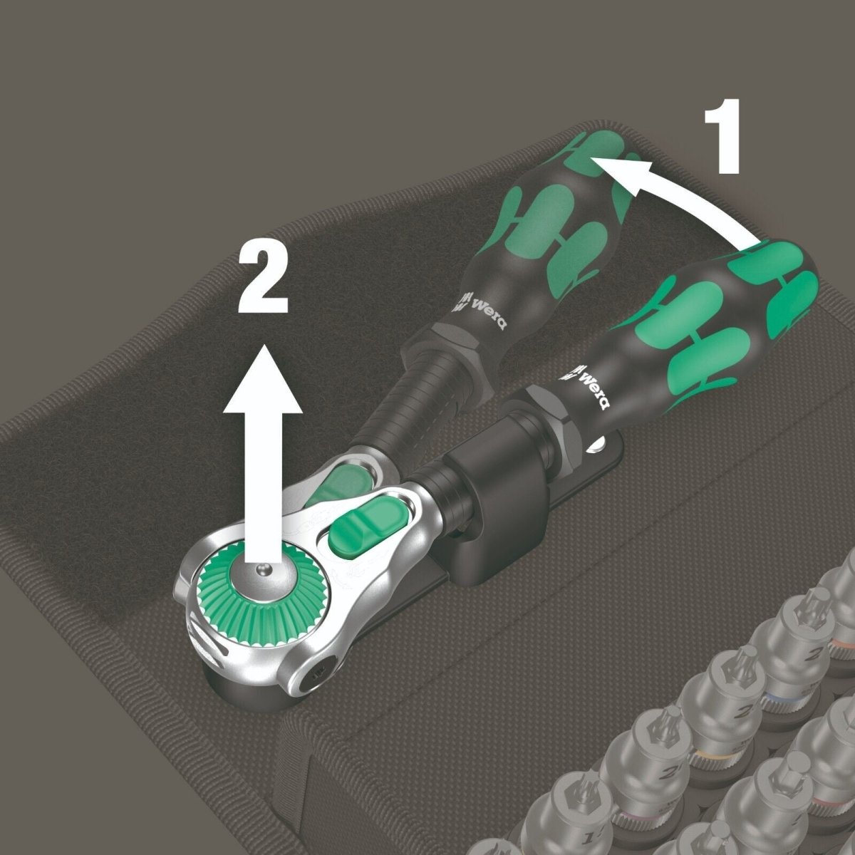 Wera 8100 SB All In Zyklop Speed Ratchet Set HF 3/8" Drive Metric 05003536001