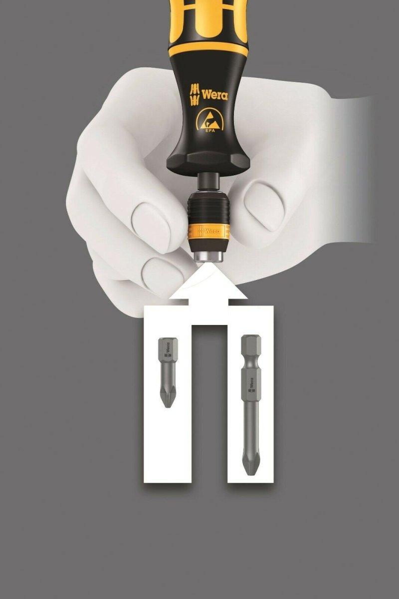Wera 813 R ESD Kraftform Kompakt Screwdriver With Rapidaptor Chuck 05051273001