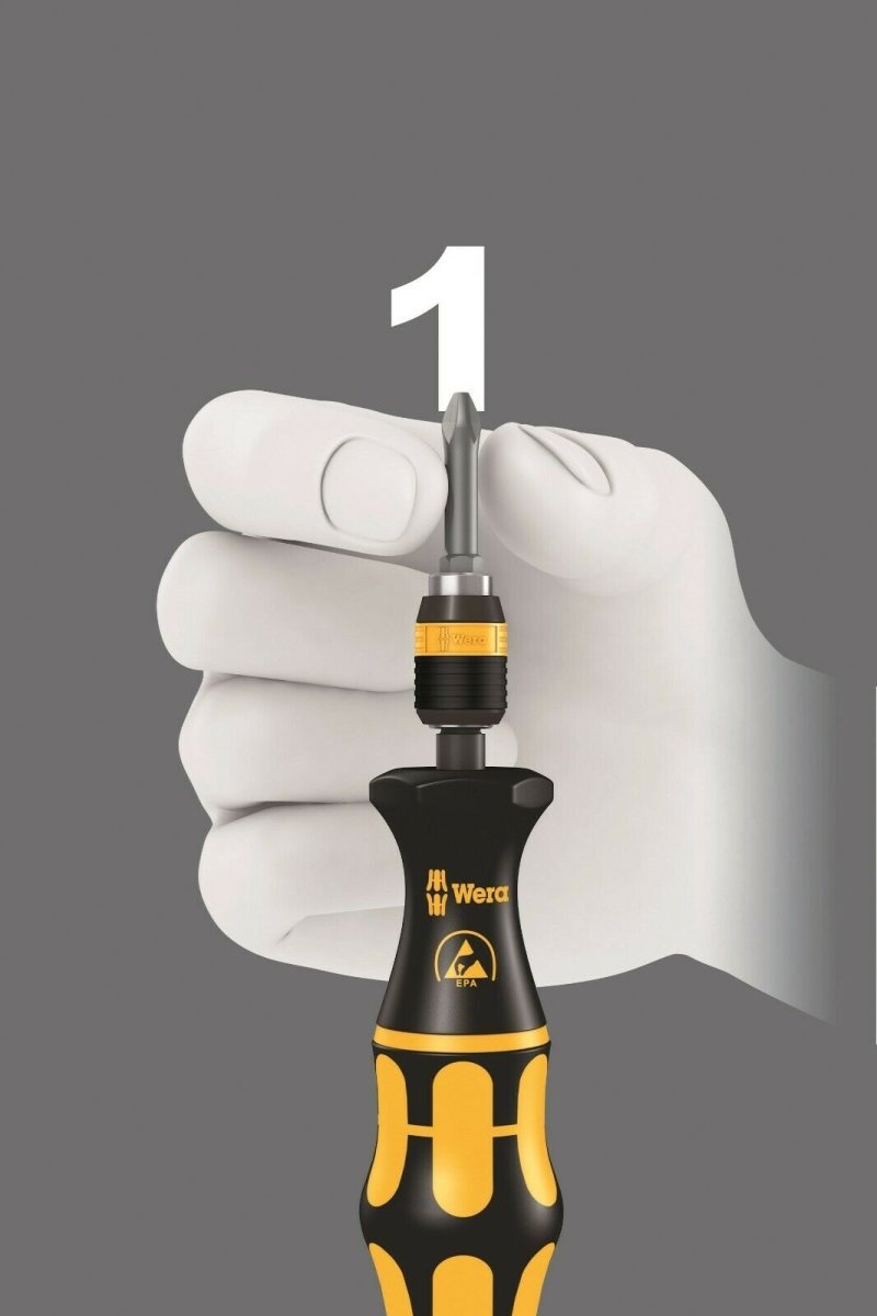 Wera 816 R ESD Kraftform Kompakt Screwdriver With Rapidaptor Chuck 05051464001