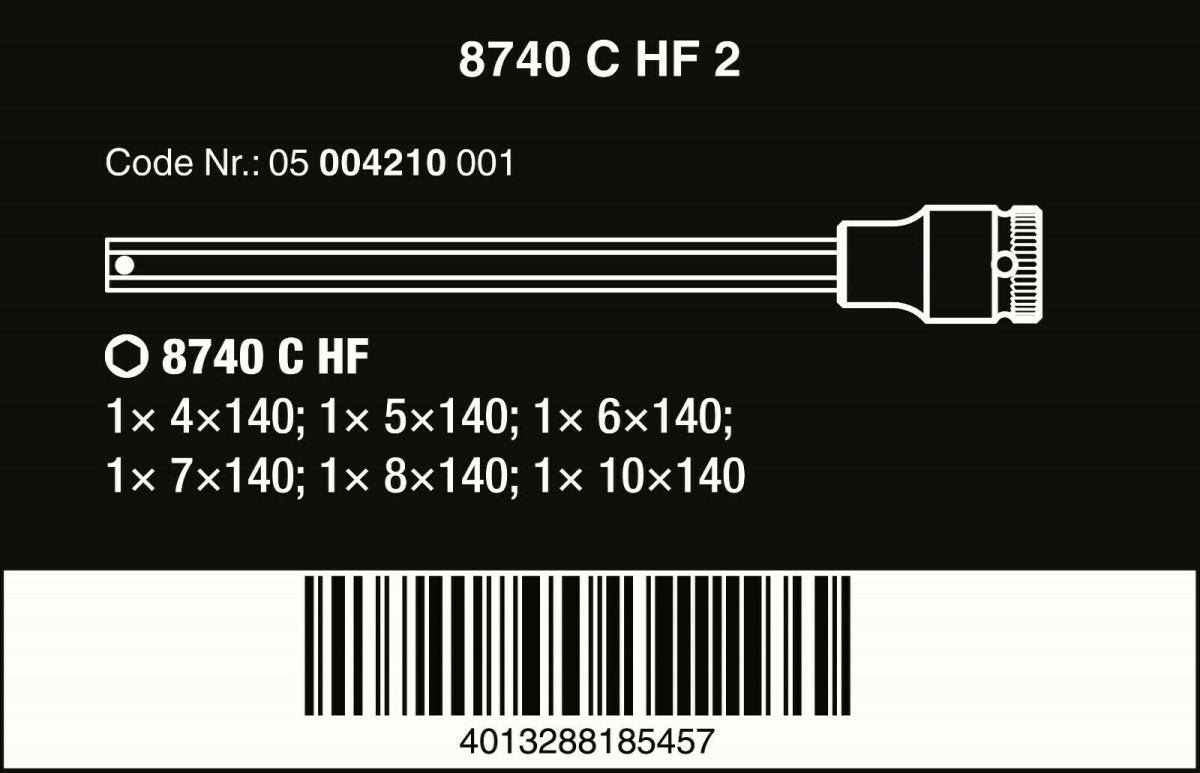 Wera 8740 C HexPlus HF 2 Zyklop Socket Set 1/2" Drive 6 Piece Metric 05004210001