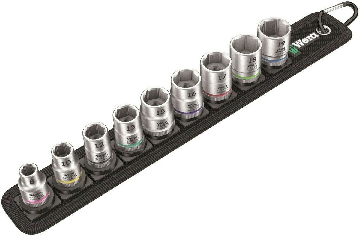 Wera 8790 HMB Belt B 4 Socket Set 3/8" Drive Metric 9 Pieces 05003973001