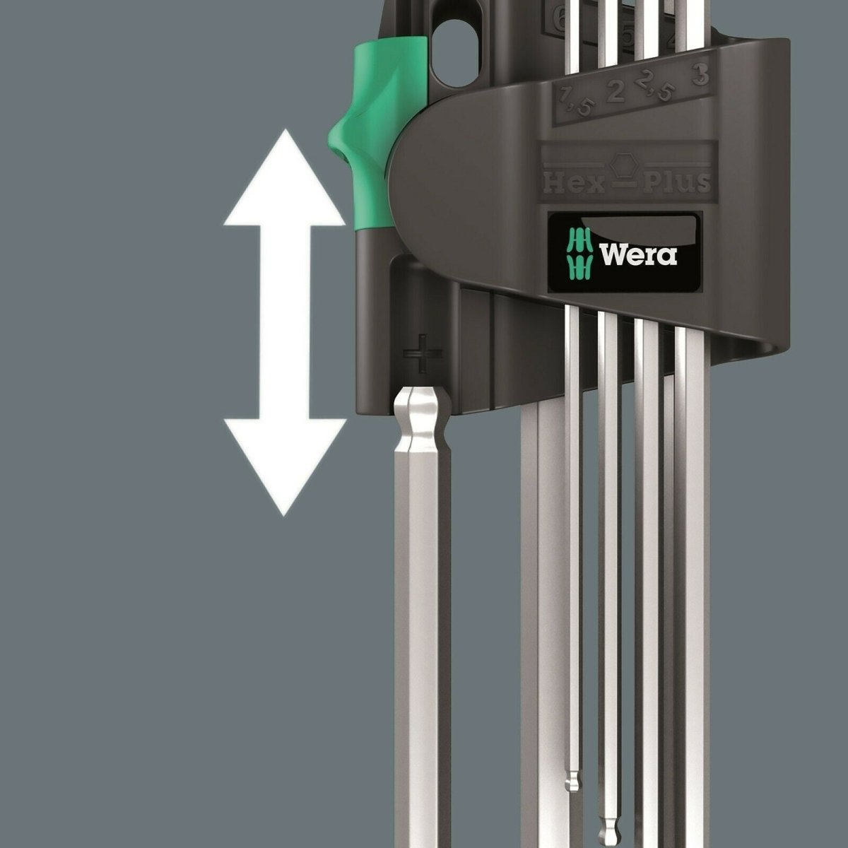 Wera 950/7 Hex-Plus Magnet 1 L-Key Set Chrome Plated Metric 7 Pieces 05022101001