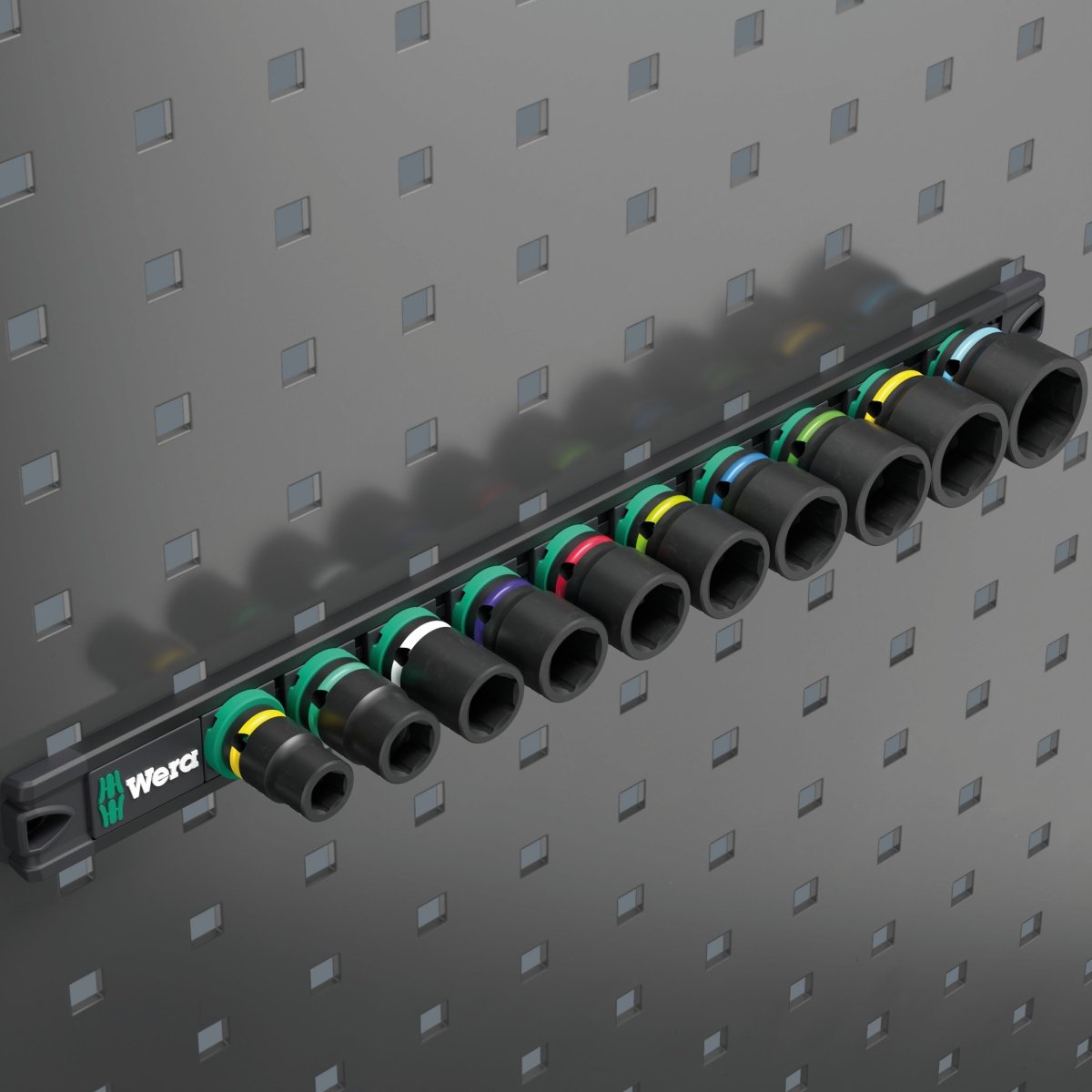 Wera 9607 Magnetic Rail B Impaktor 1 Socket Set 3/8" Drive Metric 05005451001