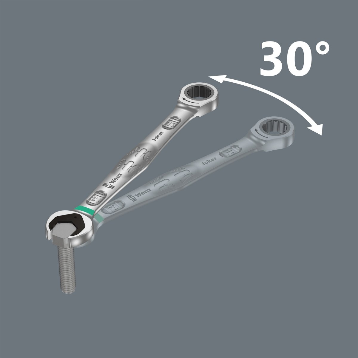 Wera 9632 Magnetic Rail 6000 Joker 1 Ring Ratcheting Wrench Set SAE 05020016001