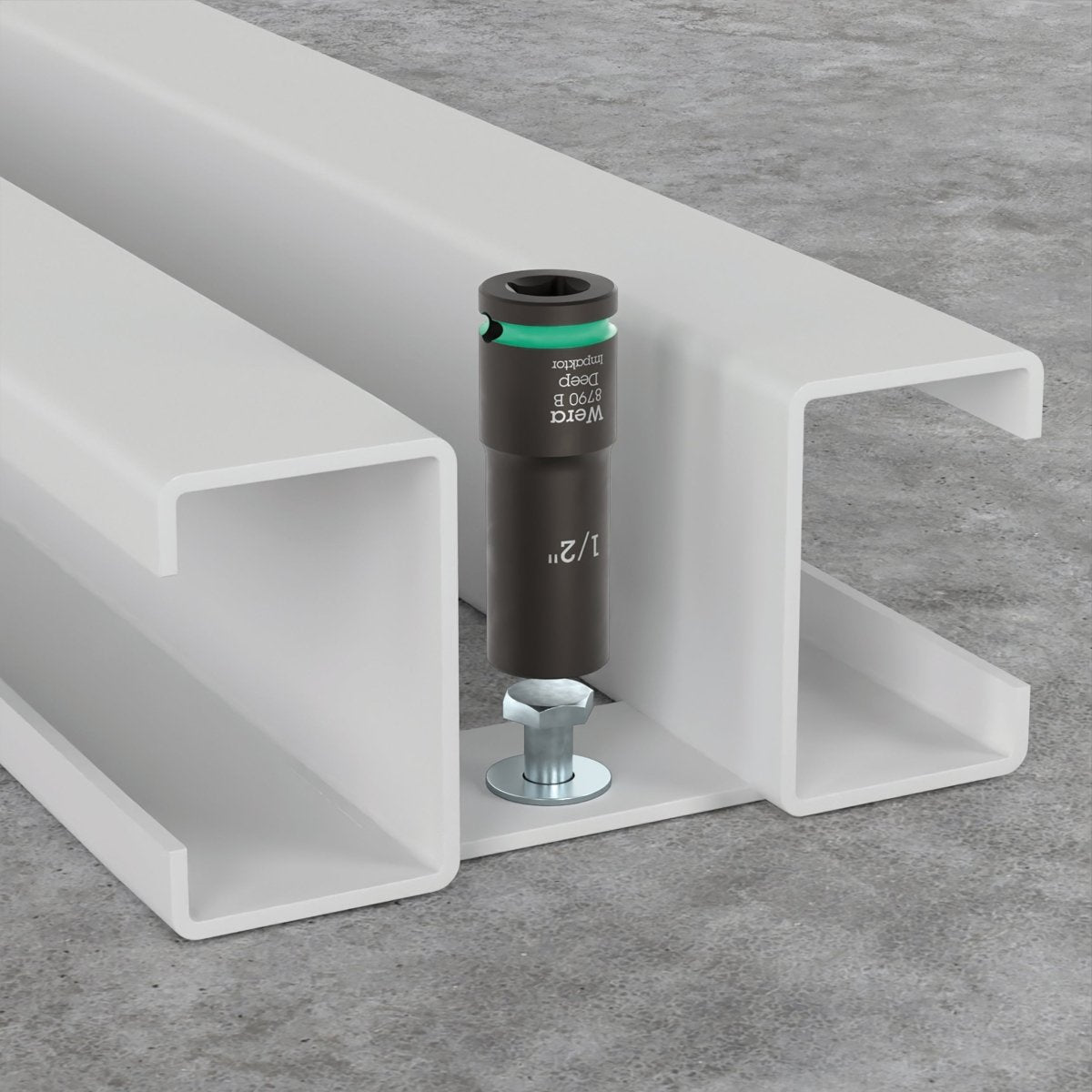 Wera 9661 Magnetic Rail B Impaktor Deep Imperial 1 Socket Set 3/8" 05005591001