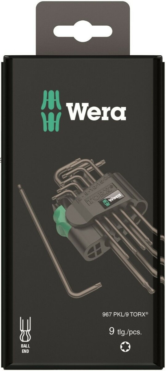 Wera 967/9 TX 1 SB TORX® L-Key Set With Ball End 9 Pieces 05073598001