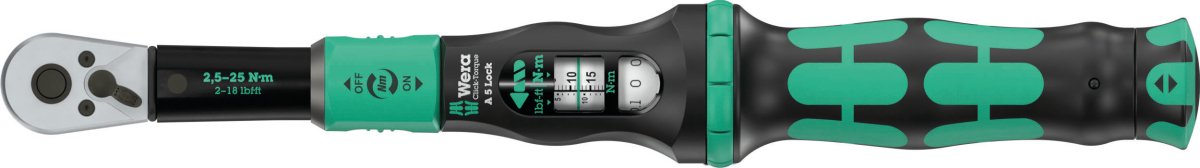 Wera Click-Torque Lock A 5 Torque Wrench 2.5 -25 Nm 1/4" Drive 05075690001