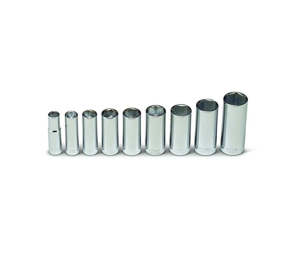 Wright Tool 6 Point Deep Socket Set 9 Piece 3/8" Drive SAE 304