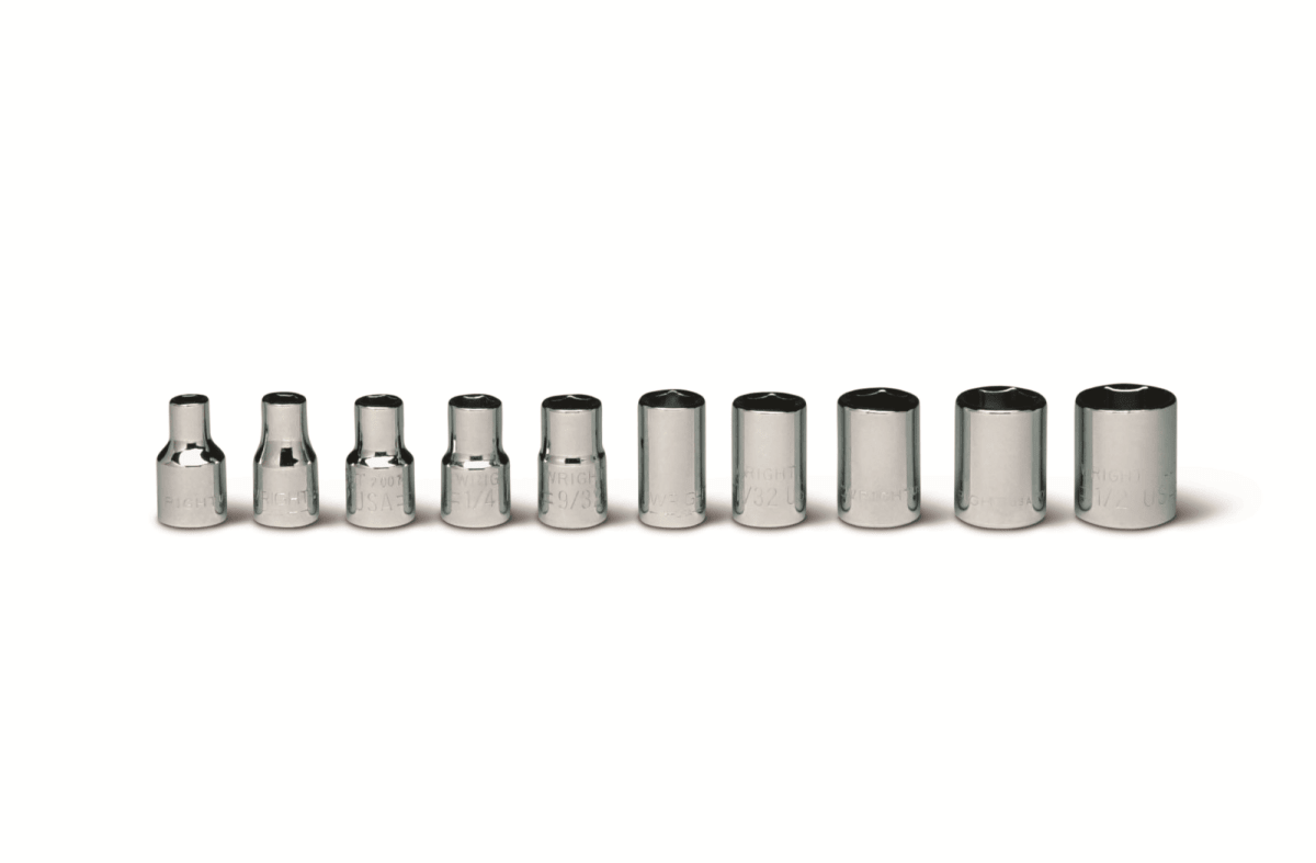 Wright Tool 6 Point Socket Set 10 Piece 1/4" Drive SAE 200