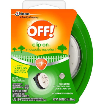 Off! Clip-On Mosquito Repellent, Clip-On Fan Unit And 1 Repellent Refill, Attaches To Belt, Waistband, Or Purse