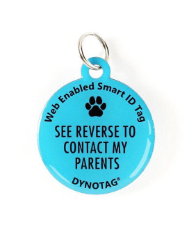 Super Pet Tag - Polymer Coated Stainless Steel, Color Blue: "See Reverse To Contact My Parents"