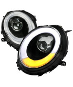 Black Projector Headlights with Light Bar