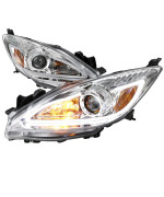 PROJECTOR HEADLIGHT CHROME HOUSING WITH LED