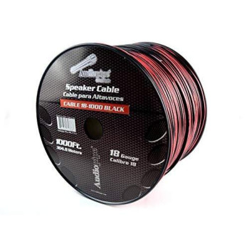 SPEAKER CABLE 18 GA. 1000' AUDIOPIPE; RED + BLACK