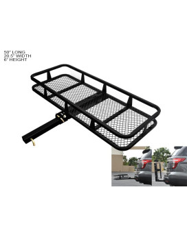 Armordillo 2" Hitch Cargo Carrier 20" X 48" Basket Style Fold Up Trailer Hitch - Black